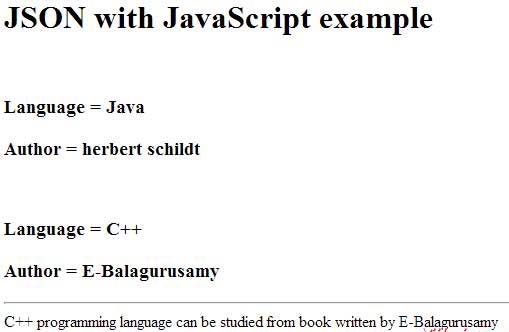 json example