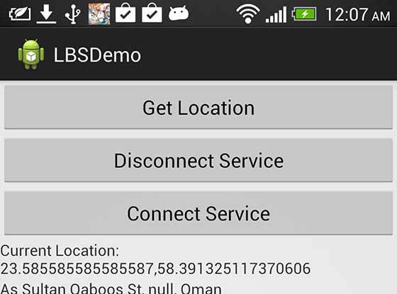 Android Mobile Location Info