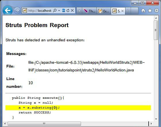 Exception Output