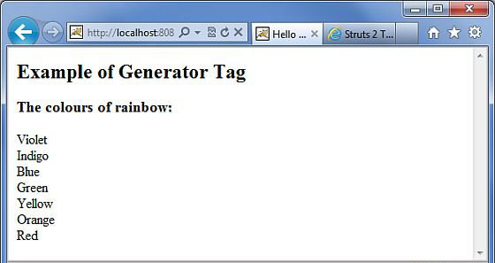 Struts generator tag