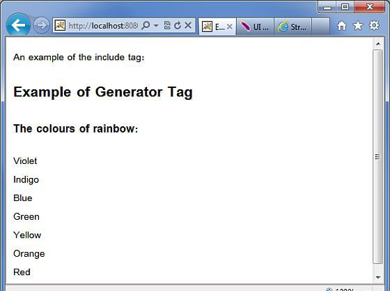 Struts include tag