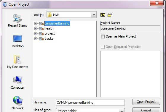 Open a Maven project in NetBeans.