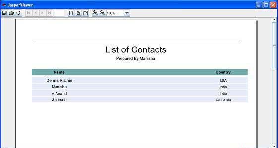 Jasper Report Viewer