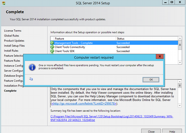Install SQL Server 2014 - step 11