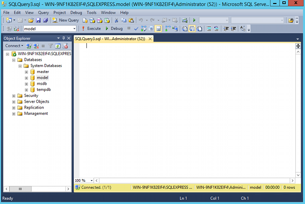 Screenshot of SQL Server Management Studio