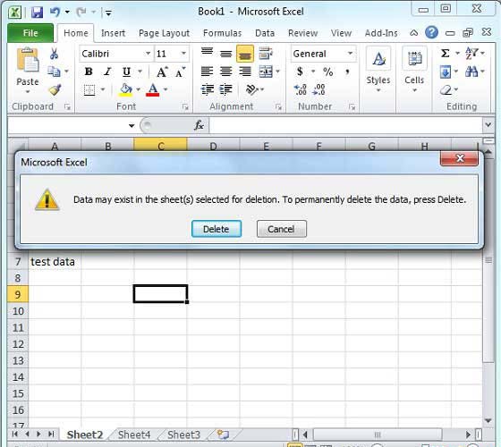 Delete Sheet2