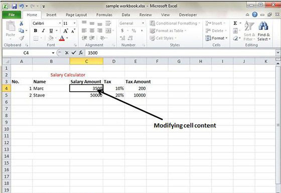 Modify Cell Content