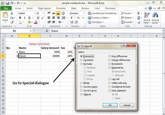 Selecting Current region