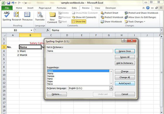 Spell Check Dialog