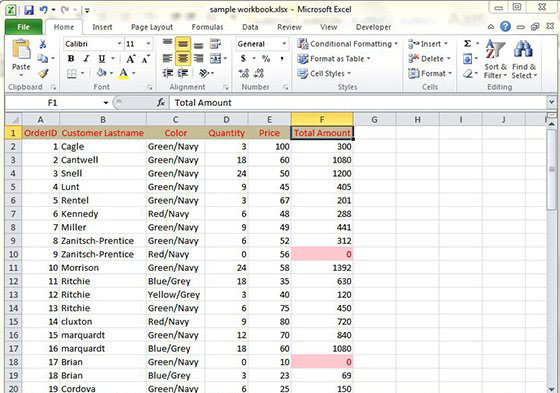 Applied Conditional Formatting