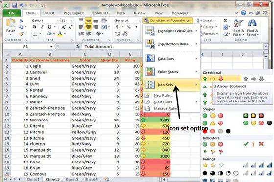 Icon Set Conditional Formatting