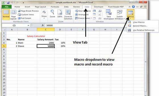 View Macros option