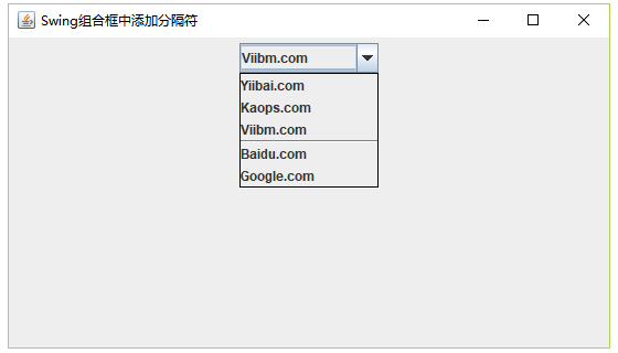 组合框中添加分隔符