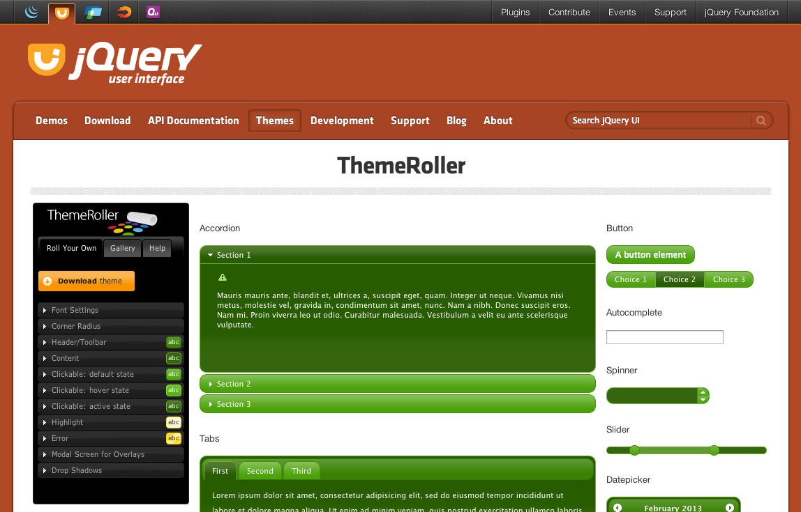 ThemeRoller 實例