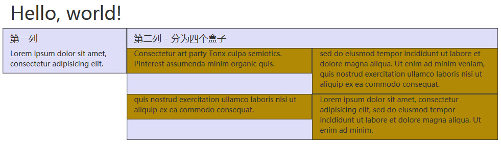 網格系統嵌套列