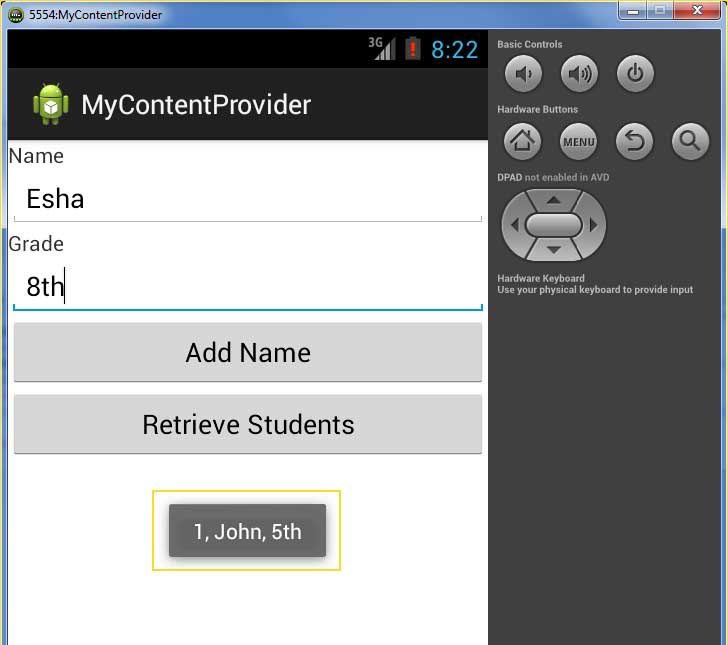 Fetch Records using ContentProvider