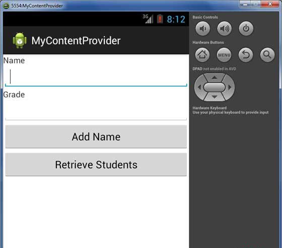 Android Content Provider Demo