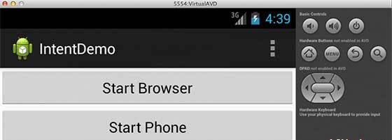 Android Intent Screen