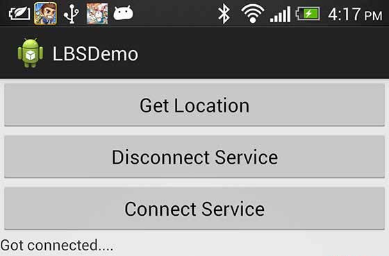 Android Mobile Location Screen