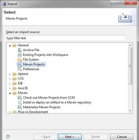 Import a maven project in Eclipse.