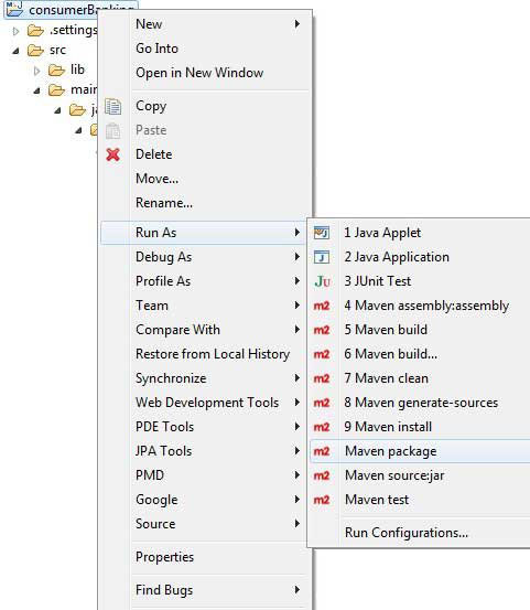 Run maven command using run as option.