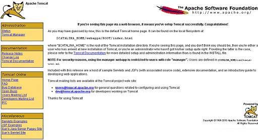 Tomcat Home page