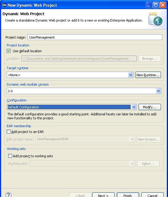 Dynamic Web Project Wizard