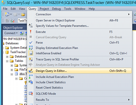 Accessing the Query Designer