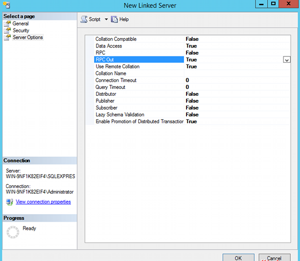 Creating a linked server in SQL Server Management Studio - 4