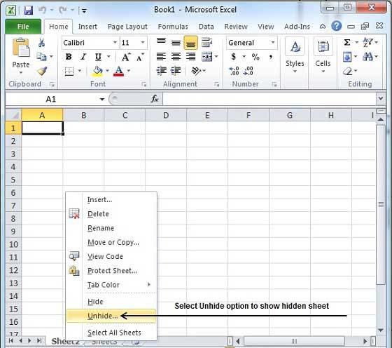 Unhide Sheet