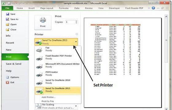 Setting Printer