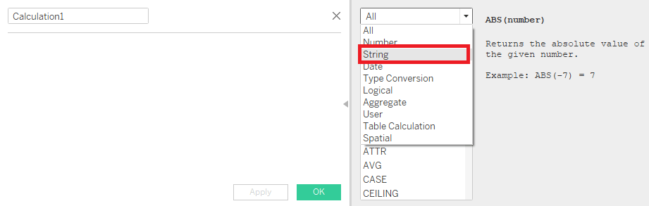 Tableau計算編輯器